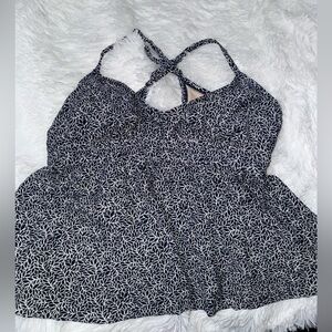 Navy and White tankini